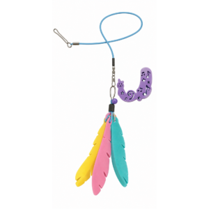 colorful feather cat collar – adjustable cat collar with bell, feather charms and decorative pendant