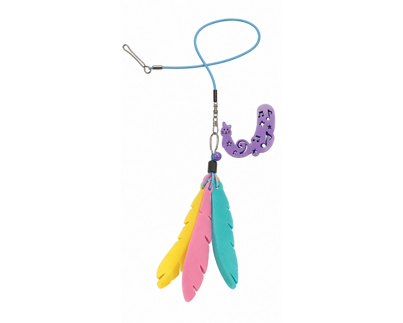 colorful feather cat collar – adjustable cat collar with bell, feather charms and decorative pendant