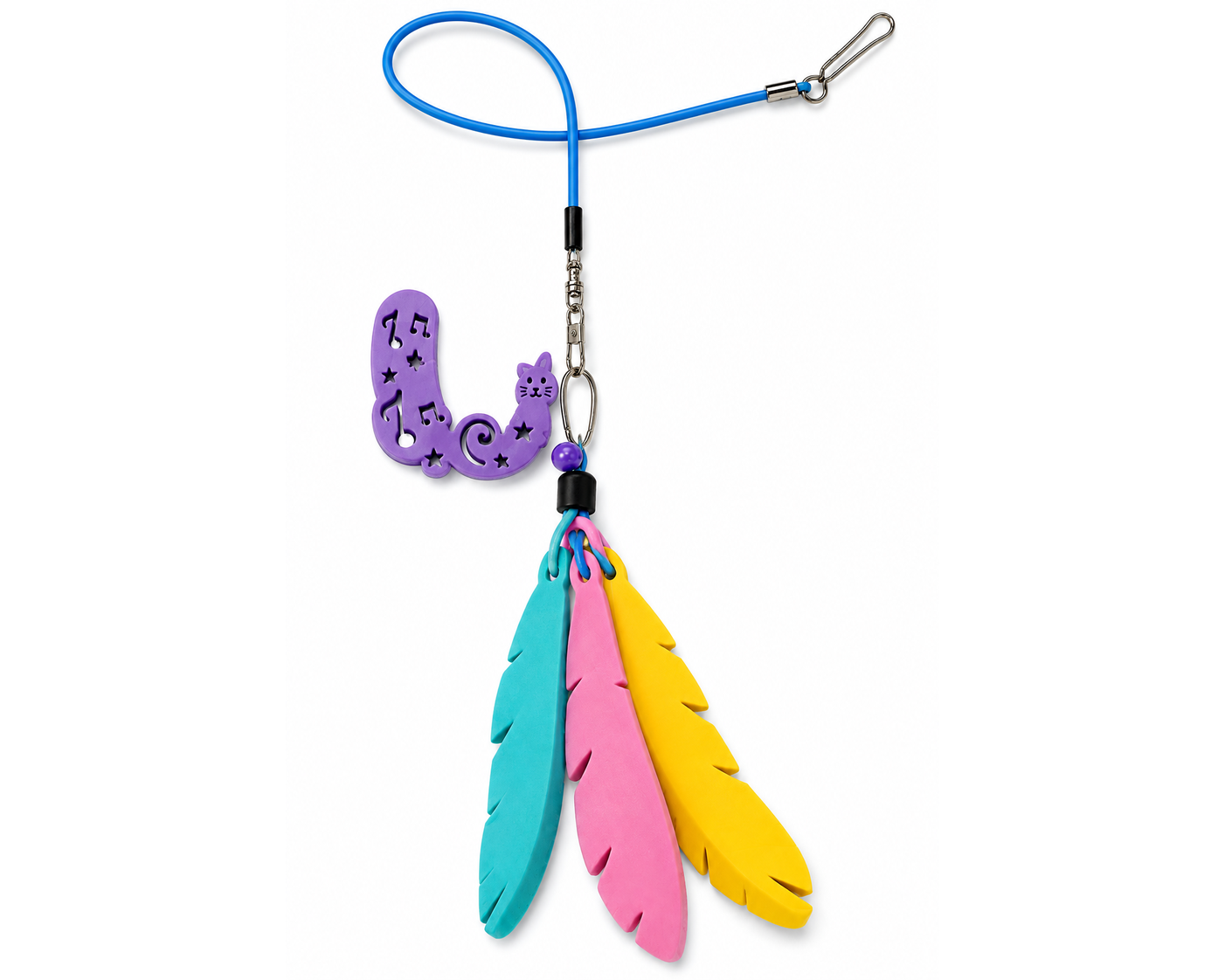 colorful feather cat collar – adjustable cat collar with bell, feather charms and decorative pendant