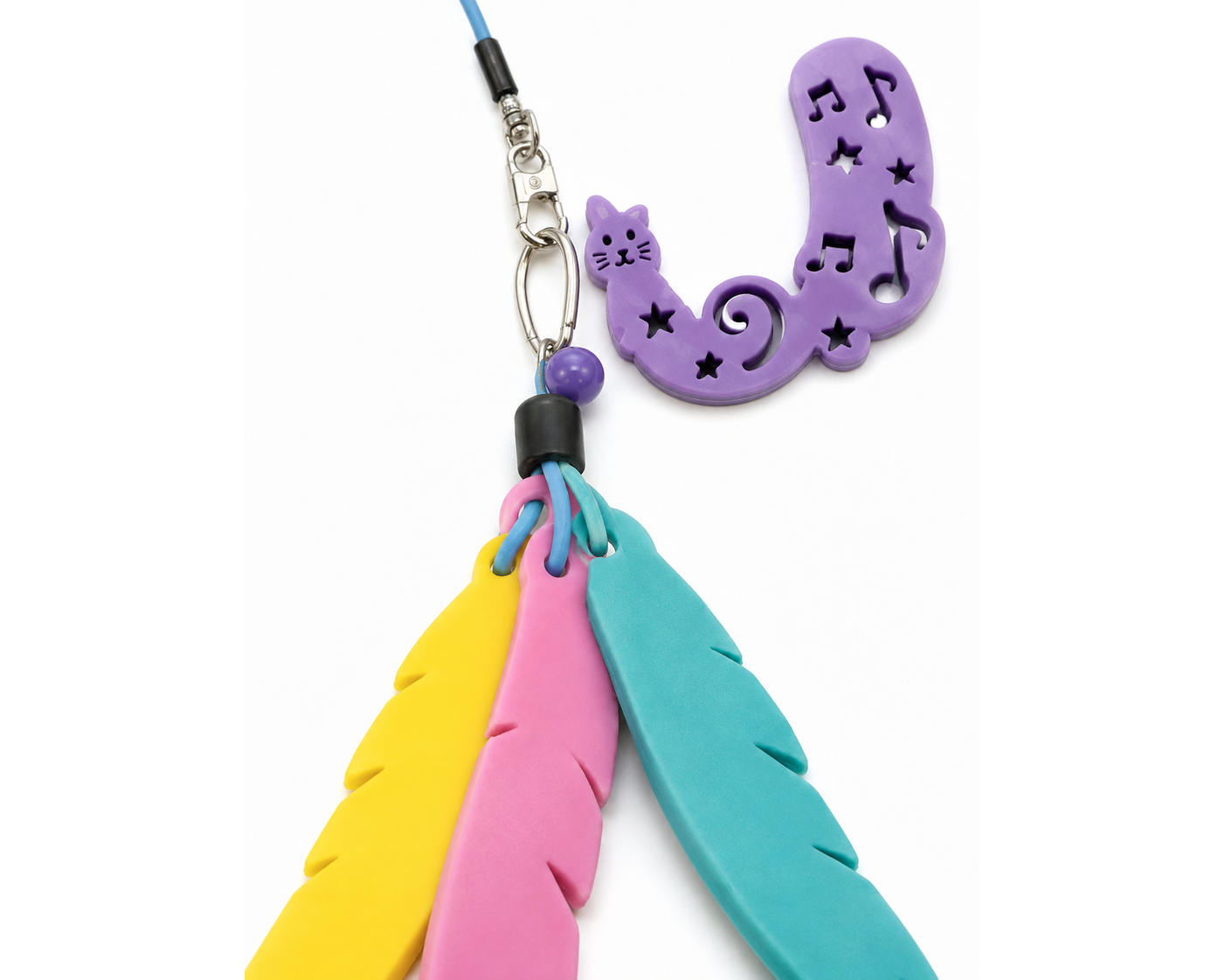 colorful feather cat collar – adjustable cat collar with bell, feather charms and decorative pendant