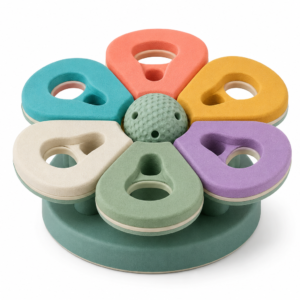 flower shaped interactive cat treat puzzle feeder – multicoloured