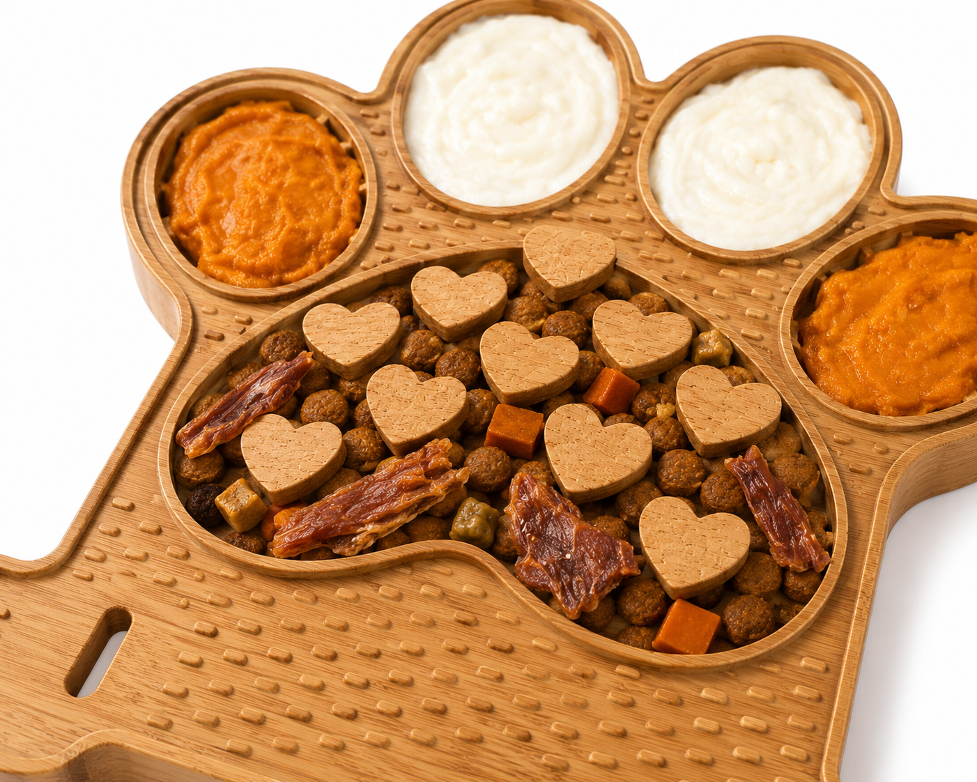 paw shaped dog slow feeder and lick mat with treat compartments – brown paw shaped dog slow feeder and lick mat with treat compartments – brown