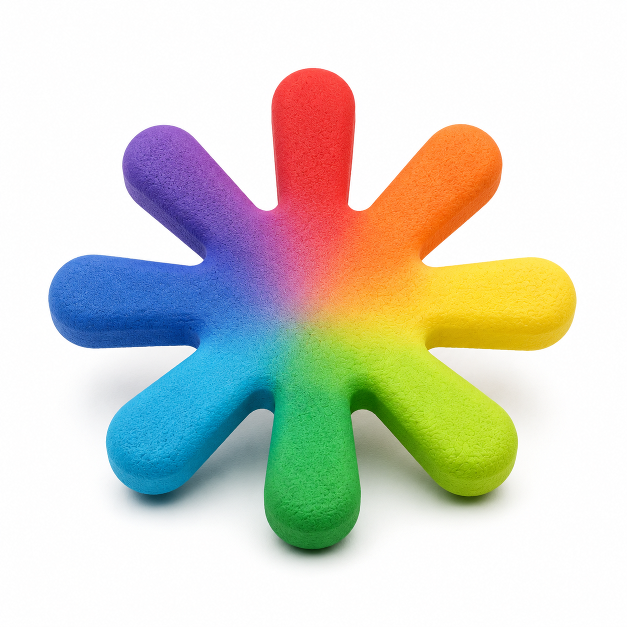 rainbow splat shaped dog toy with multi arm design rainbow splat shaped dog toy with multi arm design