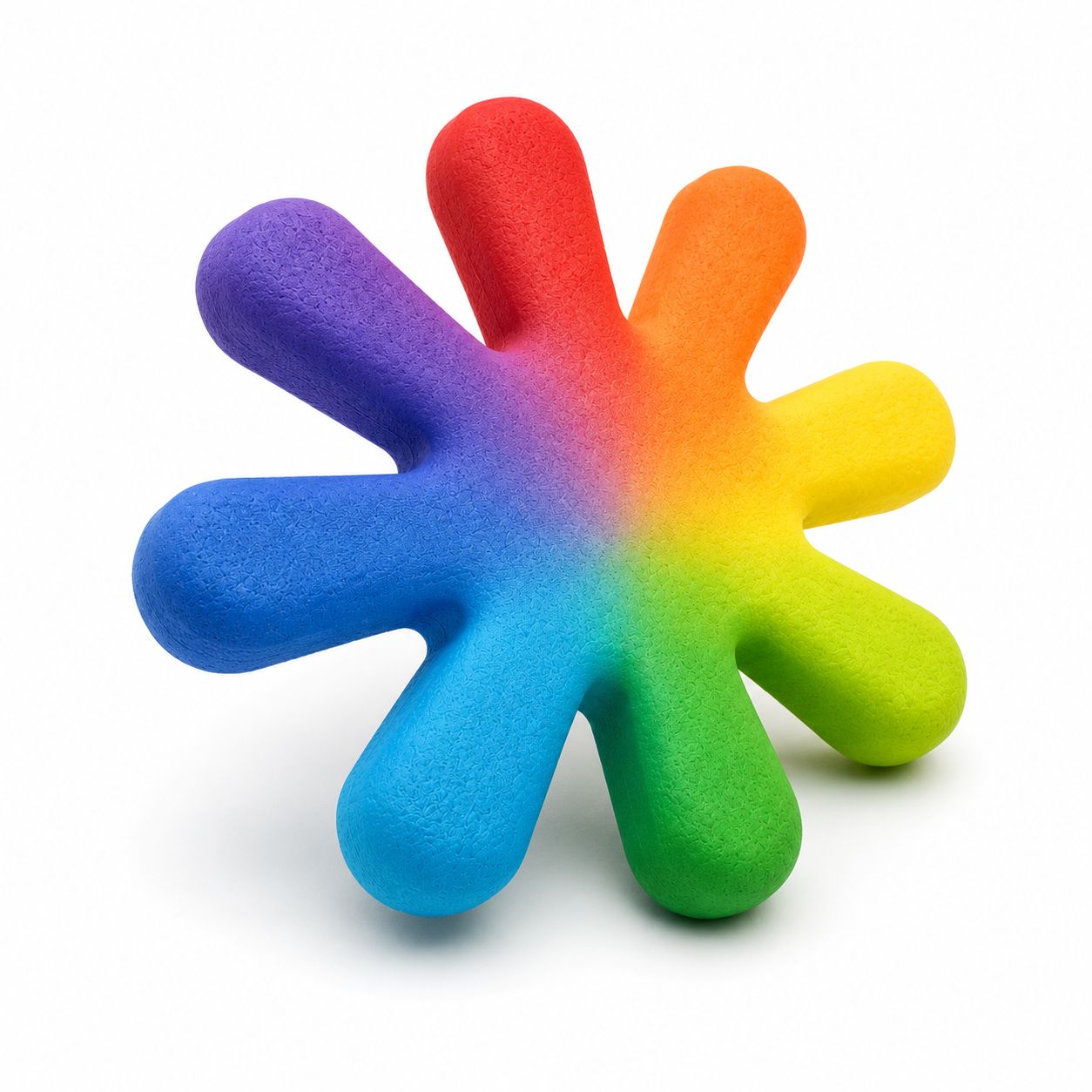 rainbow splat shaped dog toy with multi arm design rainbow splat shaped dog toy with multi arm design