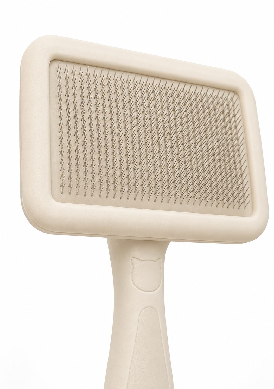 rectangular self cleaning slicker brush for cats – cream rectangular self cleaning slicker brush for cats – cream