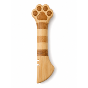 wooden cat grooming comb – paw shaped bamboo pet grooming comb for cats and small pets