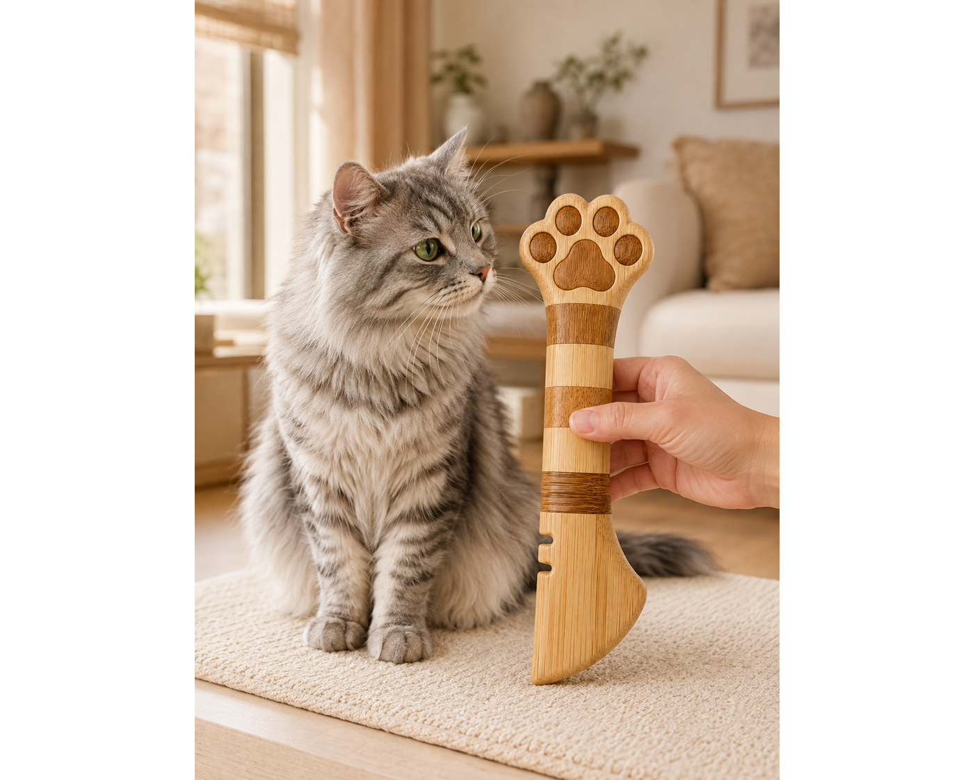 wooden cat grooming comb – paw shaped bamboo pet grooming comb for cats and small pets wooden cat grooming comb – paw shaped bamboo pet grooming comb for cats and small pets